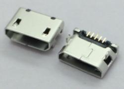 MICRO USB 5P 6.4间距 直边 平口 DIP+SMT Micro 5pin