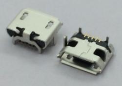 MICRO USB 5P 小牛角无柱卷边牛角型 Micro 5pin DIP+SMT