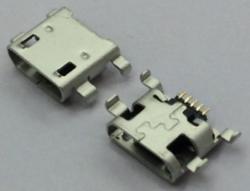 MICRO USB 5P沉板0.7直边长6.5四脚插板