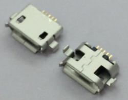 MICRO USB 5P两脚沉板0.8卷边四脚插板