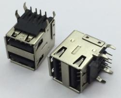 USB A/F 90度双层母座